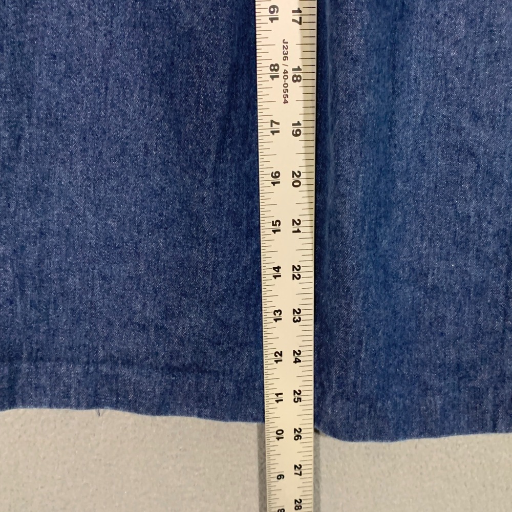 Alfred Dunner Denim Skirt Women 12 Blue Button Front Midi Vintage Made in USA - Picture 4 of 5